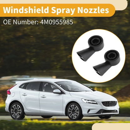 Set of 2 Front Windshield Washer Nozzles for Audi A6 (2016–2020) & Q8 (2020) Black