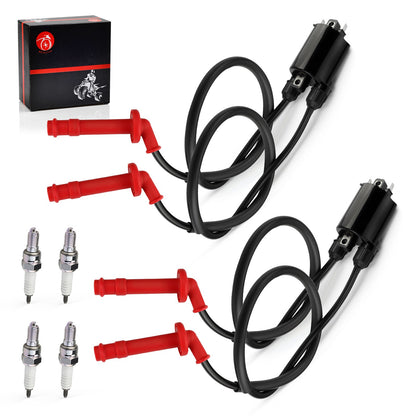 Set of 2 Ignition Coils & Spark Plugs for Honda CBR600F3 CBR600F2 (1991–1998)