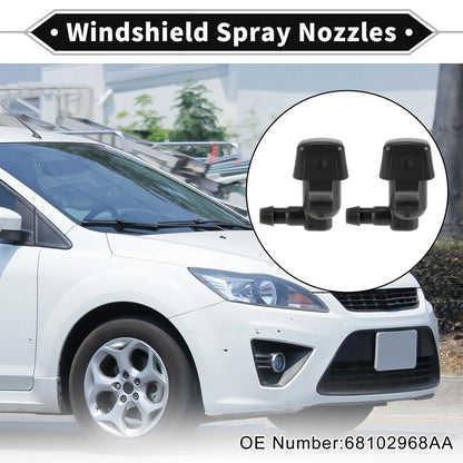 2X Front Windshield Washer Nozzle for Jeep Cherokee (2014–2019) No. 68102968AA
