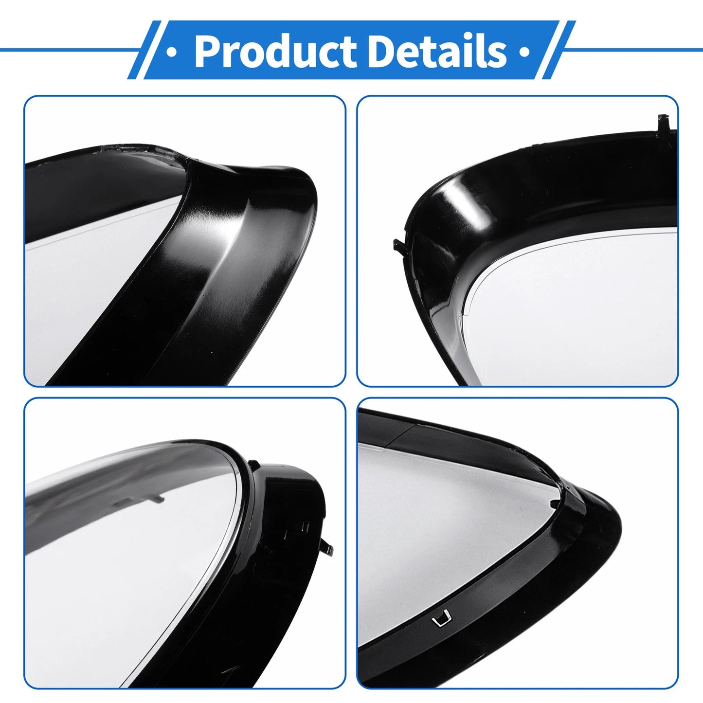 1 Pcs Headlight Lens Cover for Porsche 718 (2017–2022) Clear Black