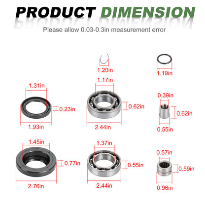 Rear Differential Bearing Seal Kit for Honda Rubicon TRX500 (2001–2023)