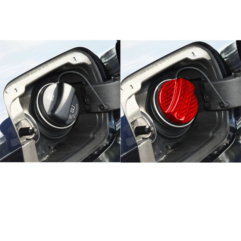 Real Carbon Fiber Gas Fuel Cap Cover Red x1 for BMW 5 Series M5 (2011-2020)