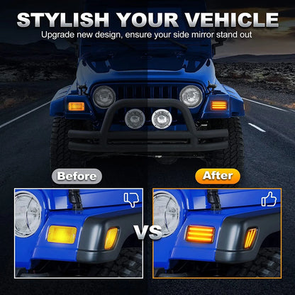 Dynamic LED Front Side Marker Bumper Light for Jeep Wrangler TJ (1997–2006)