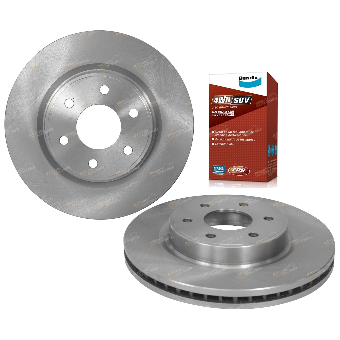 2 Front Brake Rotors + Bendix Pads for Nissan Navara D23 (2015–2020)