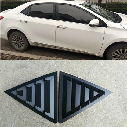 Black Side Window Louver Shutter Cover Trim Decor for Toyota Corolla (2014–2018)