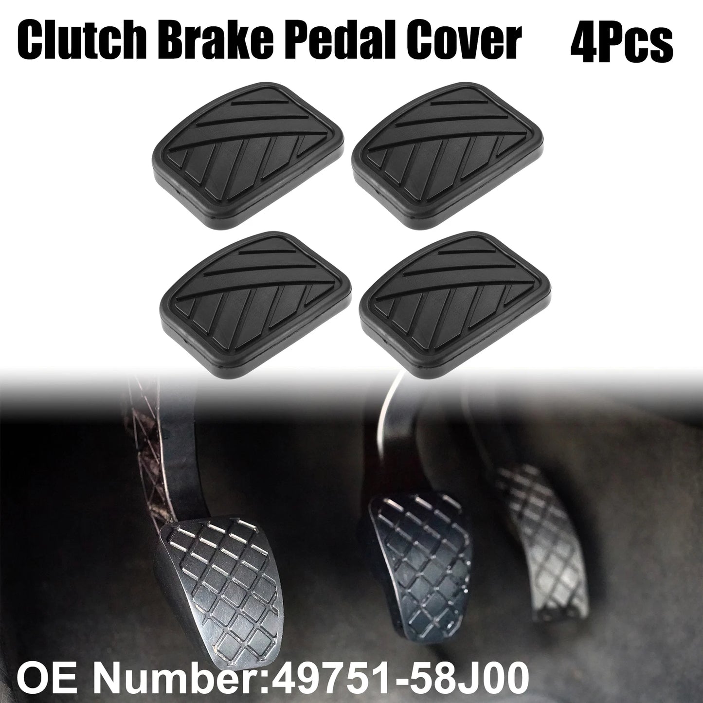 Set of 4 Anti-Slip Clutch Brake Pedal Covers for Suzuki SX4 (2007–2014)