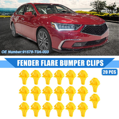 20 Pcs Fender Flare Bumper Clip for Honda CR-V (2012–2014) No. 91578-T0A-003