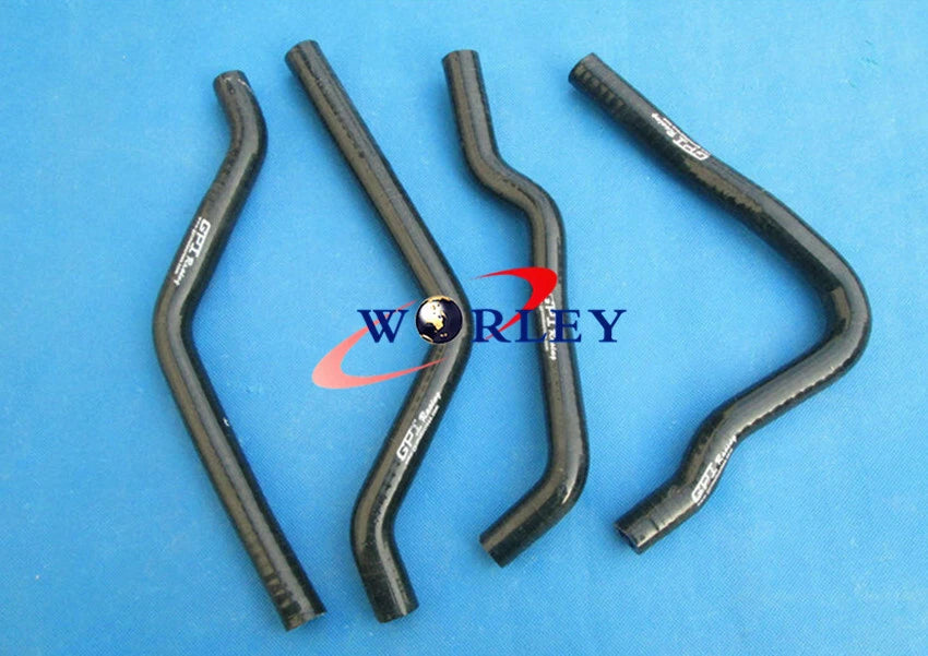 Silicone Radiator Hose for Kawasaki KX125 (1990–1993) Black