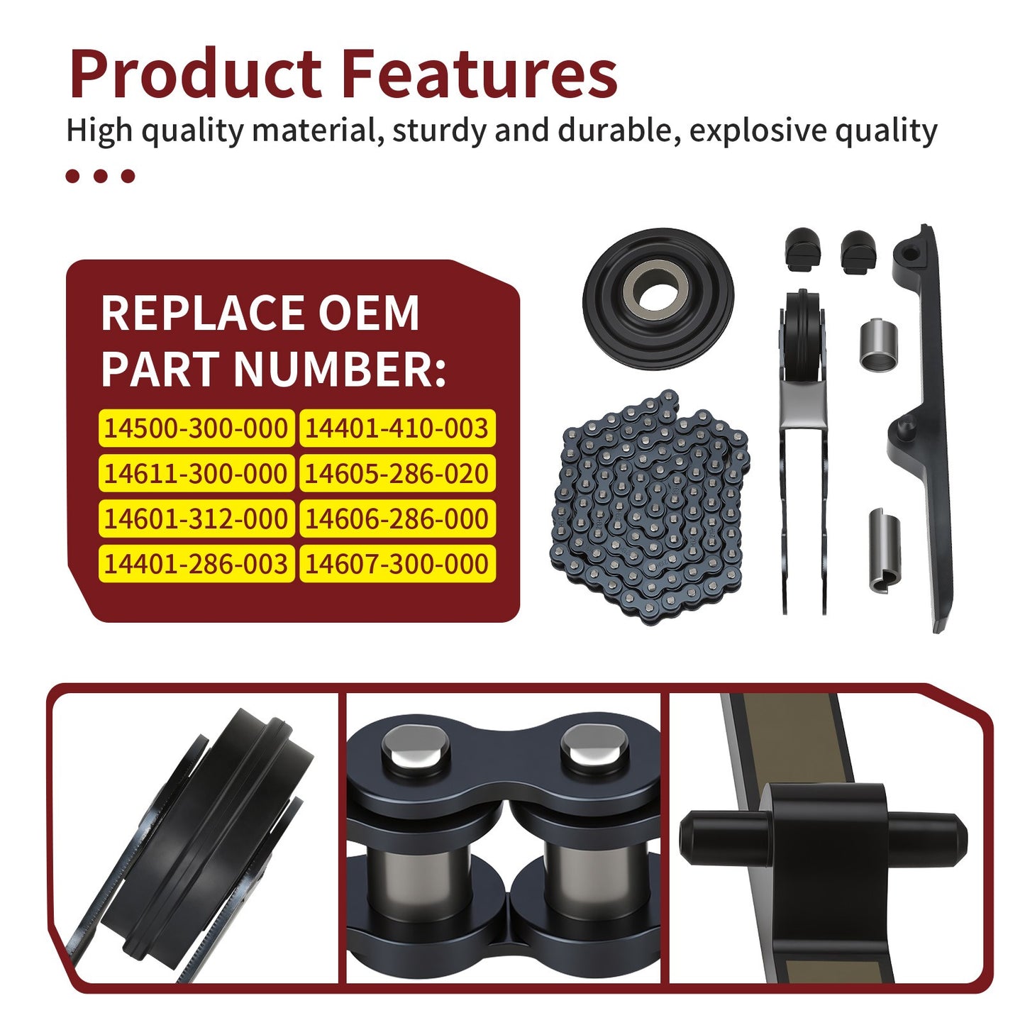 Cam Timing Chain Tensioner Guide Roller Kit for Honda CB750 (1972–1978)