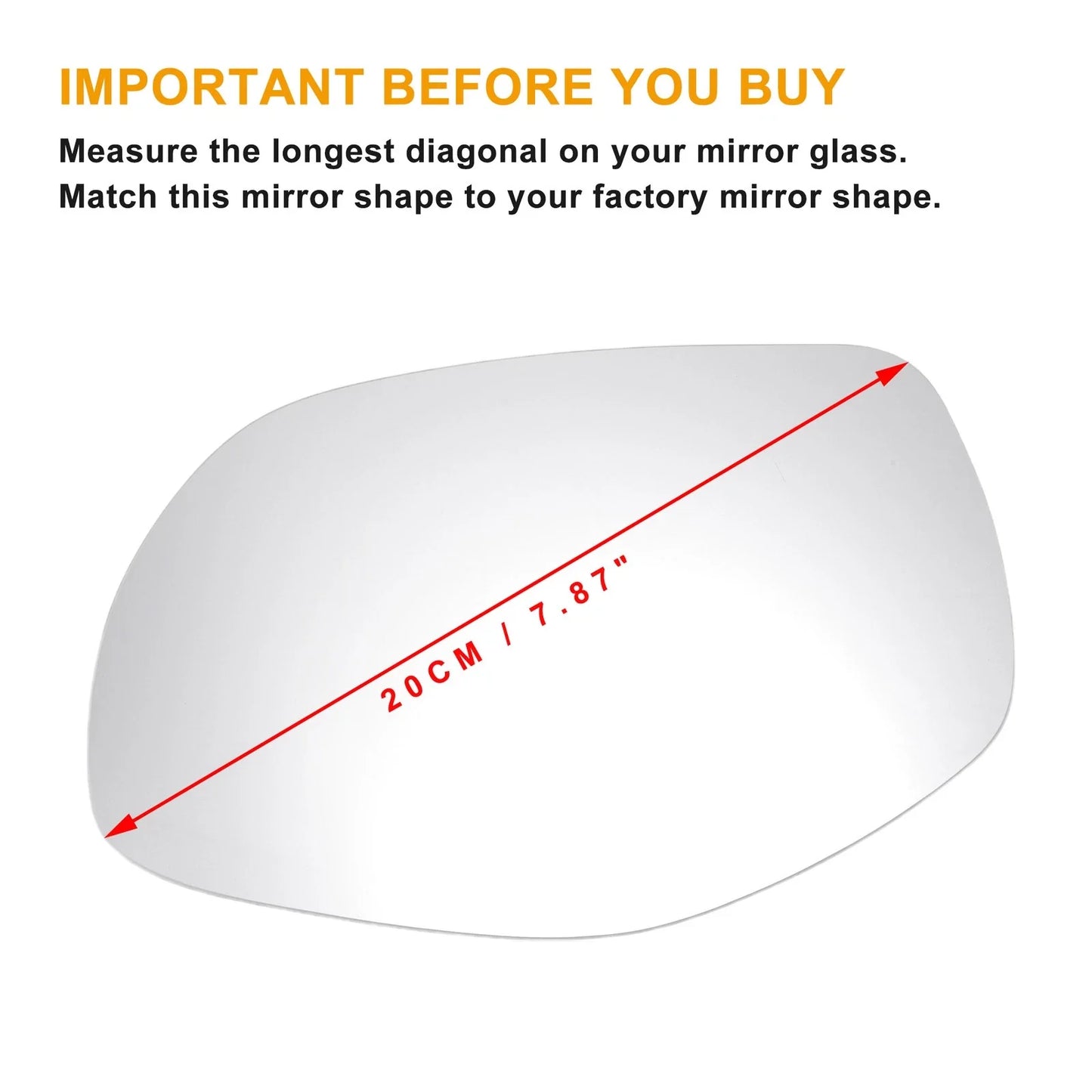 Left Side White Mirror Glass w/ Back Heated for Porsche Cayenne (2007-2010)