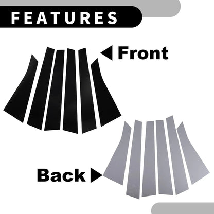 6 x Car Pillar Window Trim Covers for Chevrolet Impala (2006-2013) Black