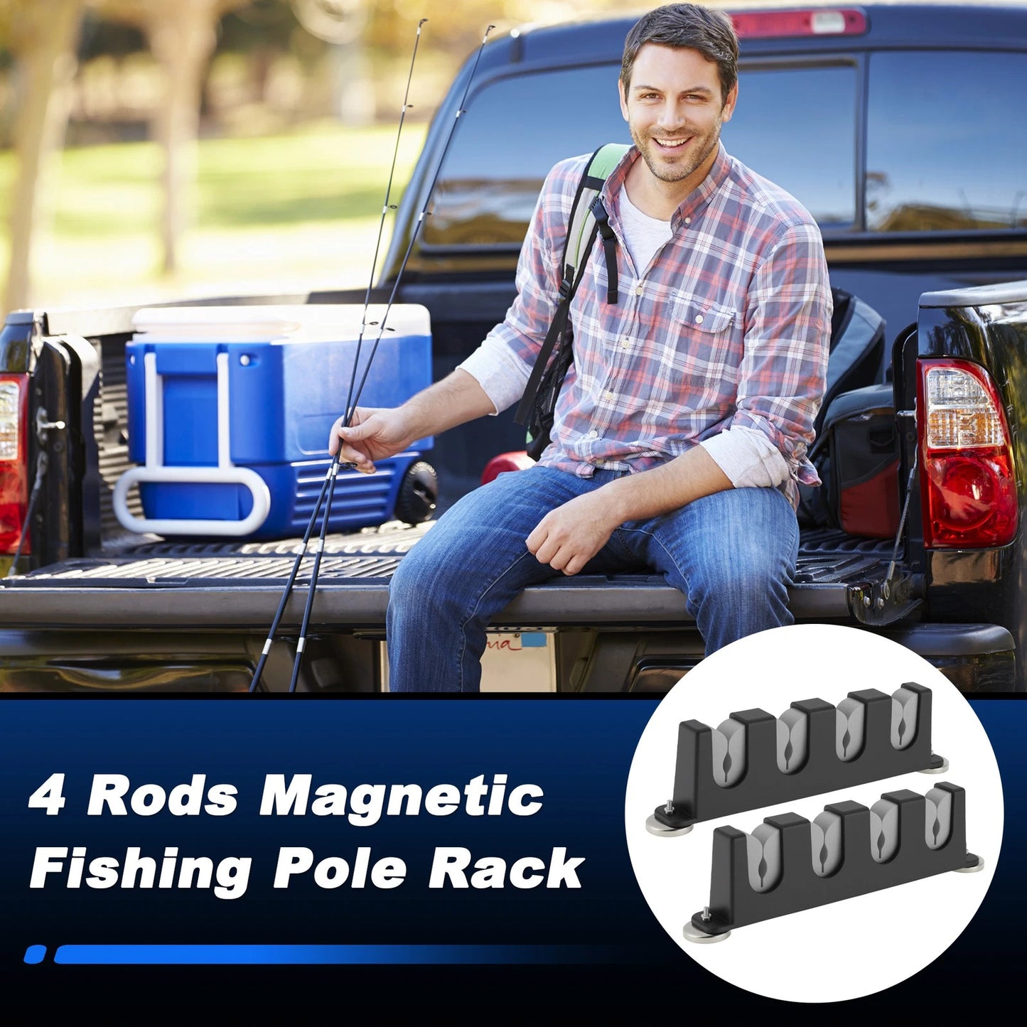 2X Magnetic Fishing Rod Holder for Universal Use