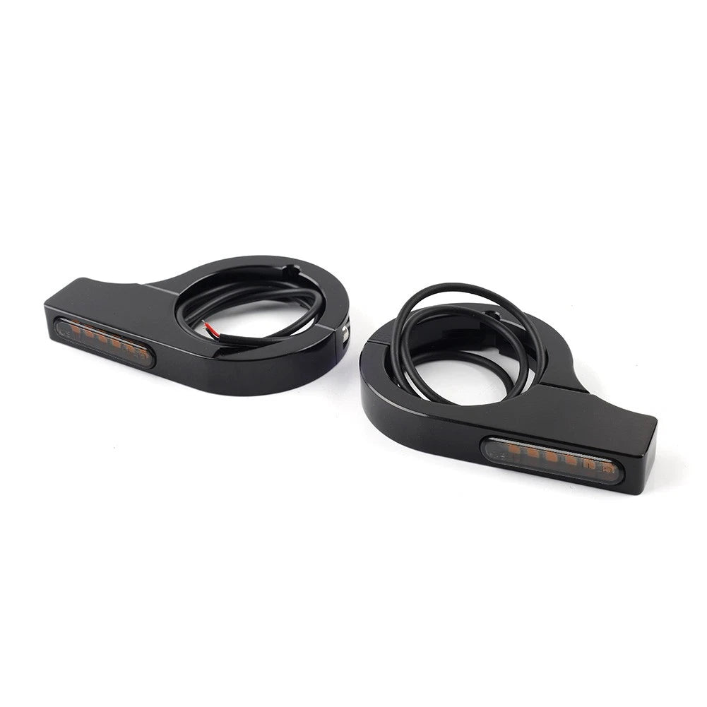 LED Fork Turn Signal Light Indicator for Kawasaki Harley (Black)