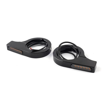 LED Fork Turn Signal Light Indicator for Kawasaki Harley (Black)