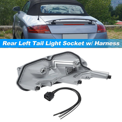 2X Rear Left Tail Light Socket Wiring Harness 8J0945257A for Audi TT MK2 (2006–2014)