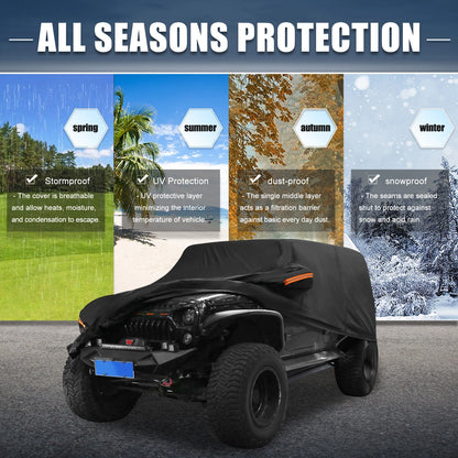 Waterproof Aluminum Film Car Cover for Jeep Wrangler JK2 (2007–2017)