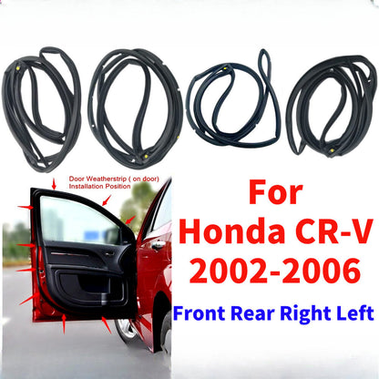 Set of 4 Door Rubber Seals Weather Strips for Honda CR-V (2002–2006)