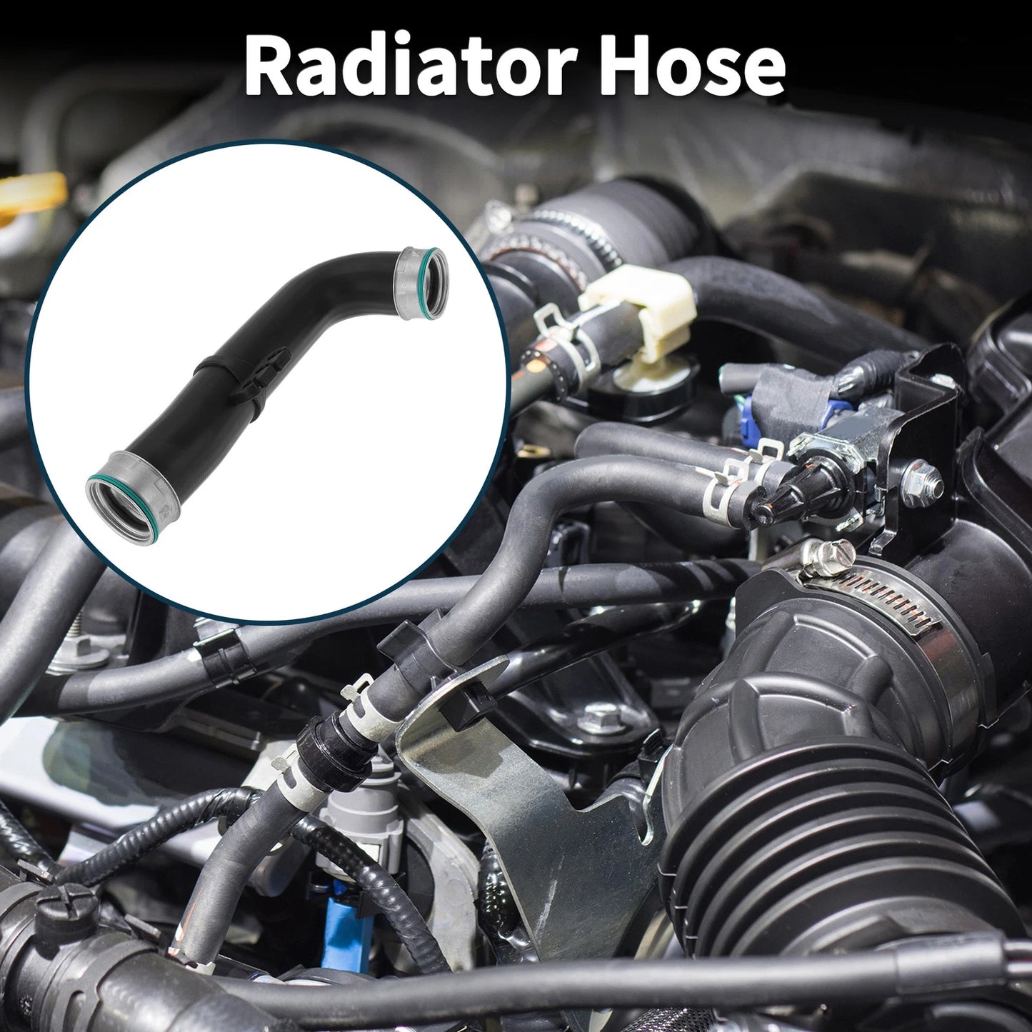Radiator Hose for Audi A3 1.9 TDI 2.0 TDI (2005–2010) No. 1K0145838N Black