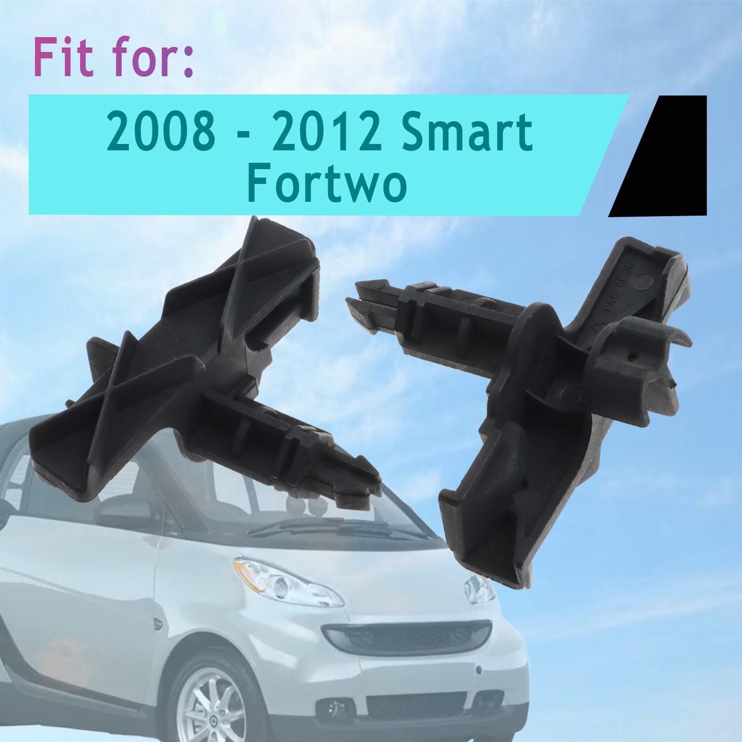 2X Front Hood Lock for Smart Fortwo (2008–2012)