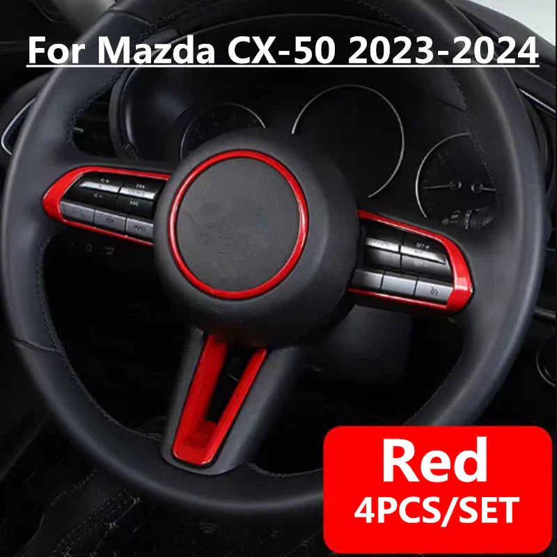 ABS Red Steering Wheel Button Frame Cover Trim for Mazda CX-50 (2023–2024)