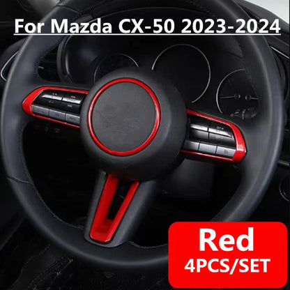 ABS Red Steering Wheel Button Frame Cover Trim for Mazda CX-50 (2023–2024)
