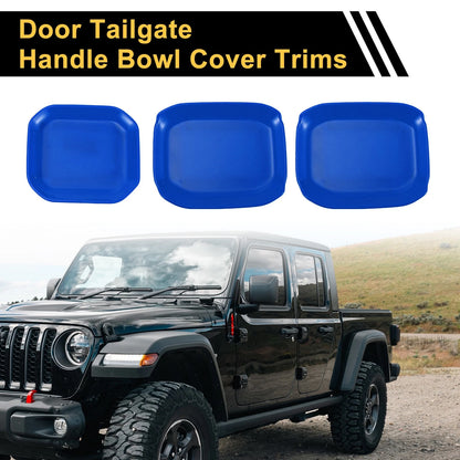 Set of 4 Exterior Door Handle Bowl Cover Trims for Jeep Gladiator JT (2020–2024) Blue