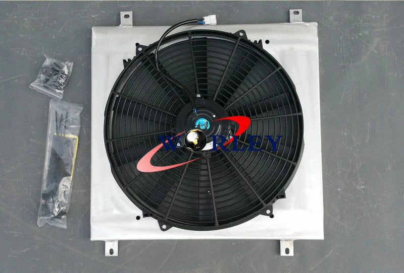 Aluminum Radiator Shroud & Fan for Mazda RX-2 RX-3 RX-4 RX-5 RX-7 (1970–1985)