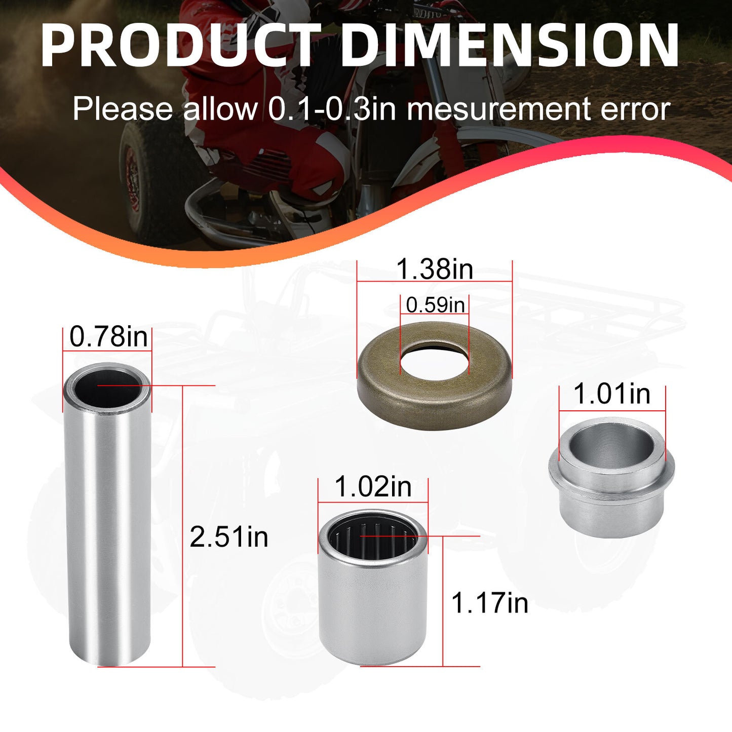Swing Arm Bearing Bushing Kit for Honda ATC250R TRX250R (1985–1987)