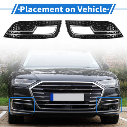 1 Pair Front Fog Light Grill for Audi A4L B9 S4 RS4 (2017–2023) No. 8K0807681K/8K0807682K