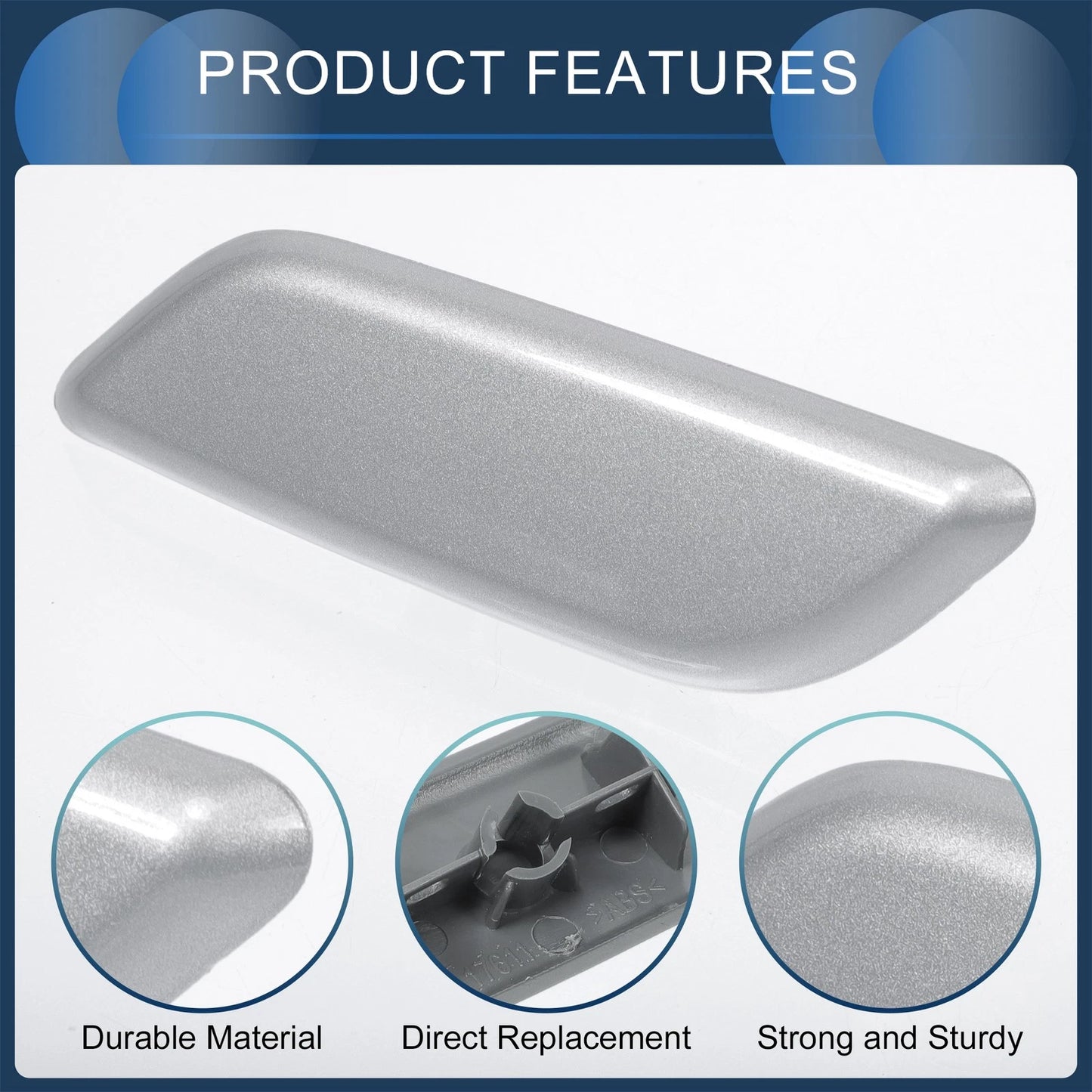 Front Left Washer Nozzle Cover Cap for Honda Accord (2011–2013) Silver Tone