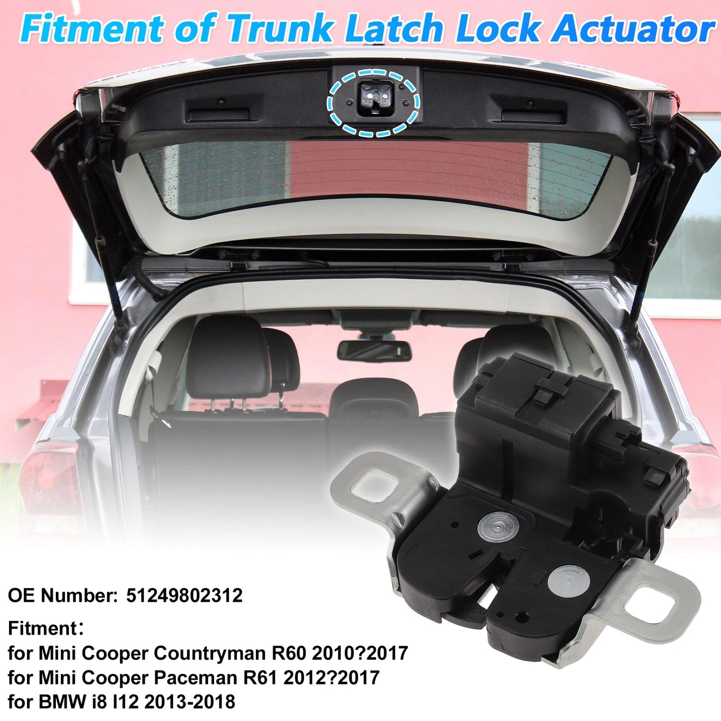 Rear Trunk Latch Lock Actuator for Mini Cooper Countryman R60 (2010–2016) 51249802312