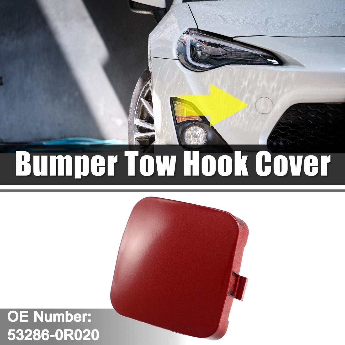 Tow Eye Hook Cover Cap for Toyota RAV4 (2013–2018) - Red