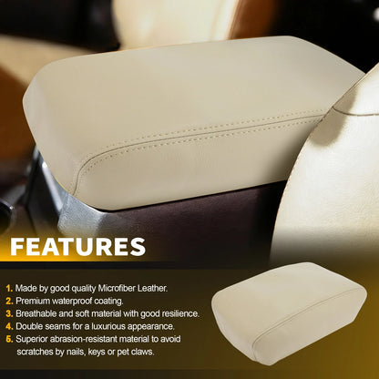 Leather Middle Console Lid Armrest Cover for Toyota 4Runner (2010–2023)