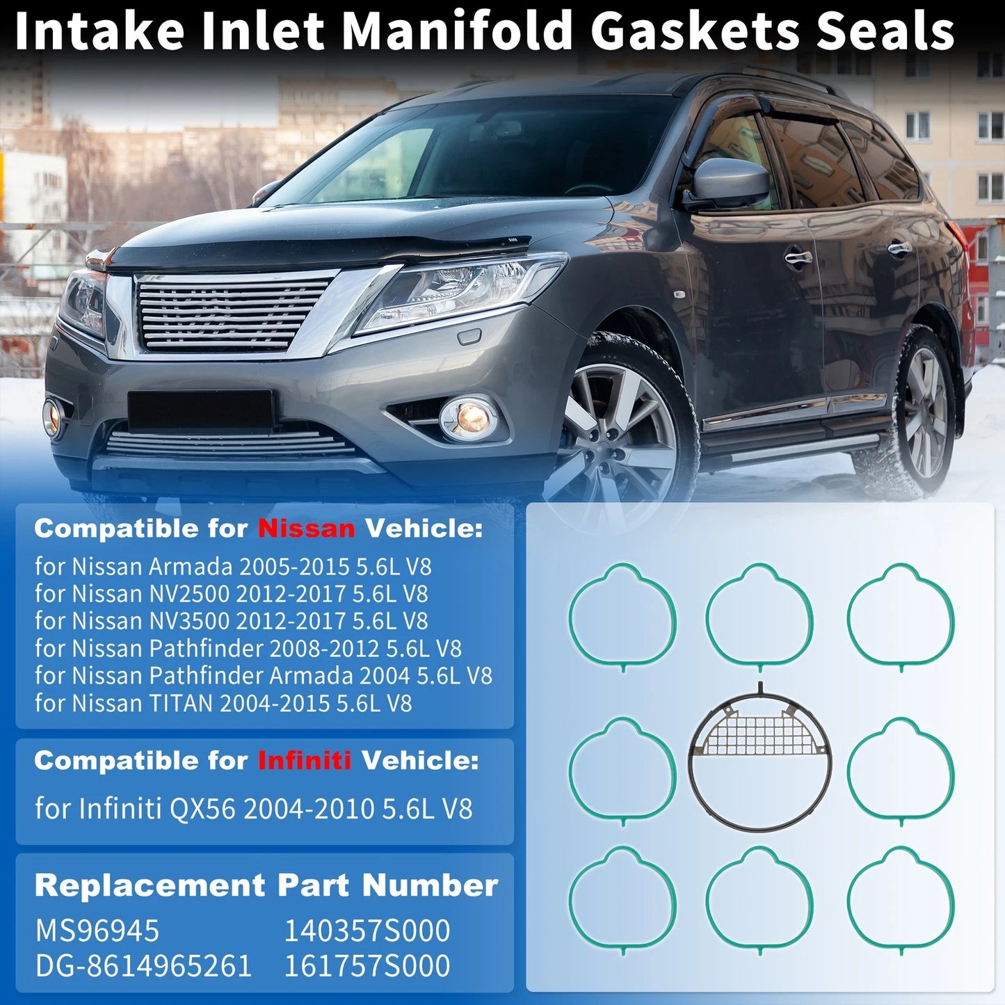 Intake Manifold Gasket Set for Nissan Armada (2005–2015) No.MS96945/DG-8614965261