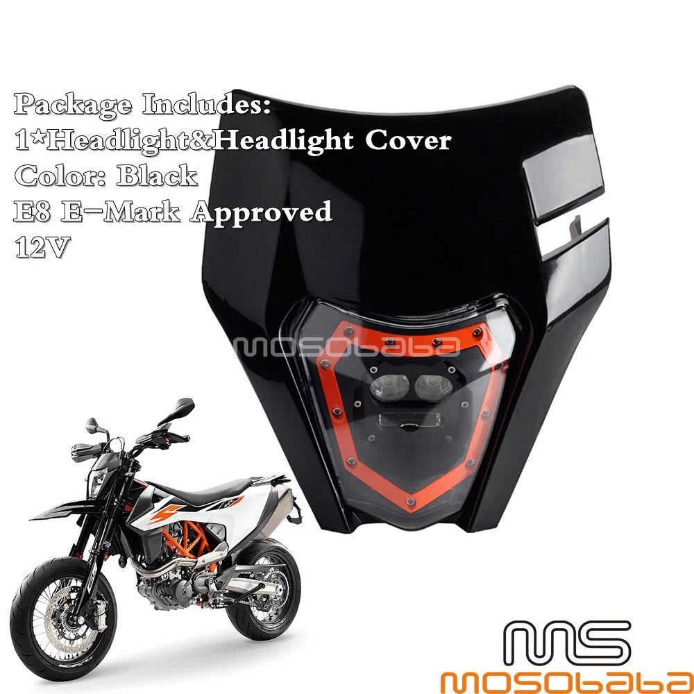 LED Headlight Hi/Lo DRL Lamp for Yamaha YZ125 YZ250F WR250 WR450F TTR250 XT225