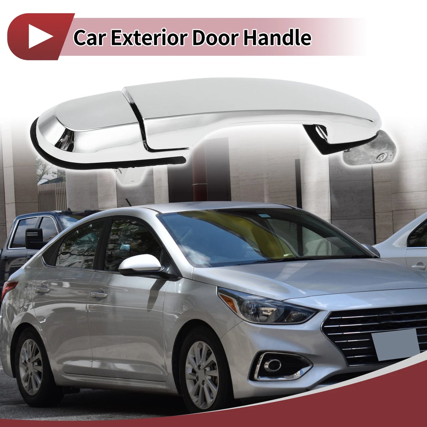 Car Door Handle Grip for Hyundai Tucson (2016–2023) No. 826602E010 Silver Tone