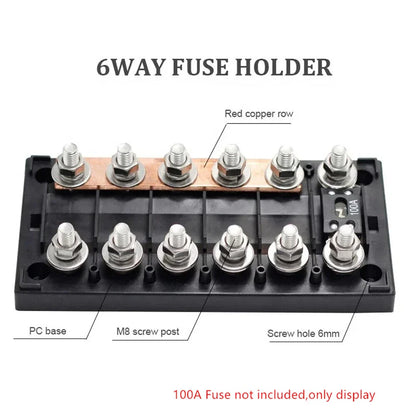 6 Way Circuit Automotive Boat Fuse Holder for MEGA ANM Fuse