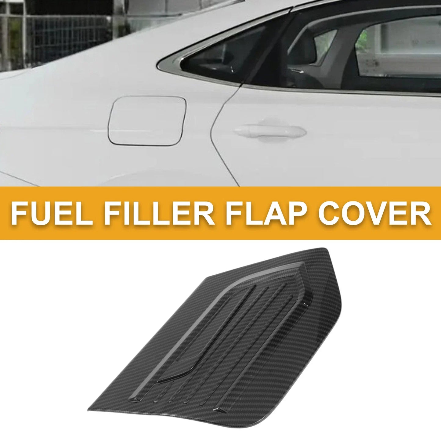 Fuel Tank Door Cap for Honda Fit 2021-2025 Gas Tank Flap Carbon Fiber Black
