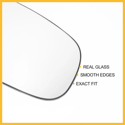 Right Passenger Side Heated White Mirror Glass for Jaguar XE XF (2015–2023)