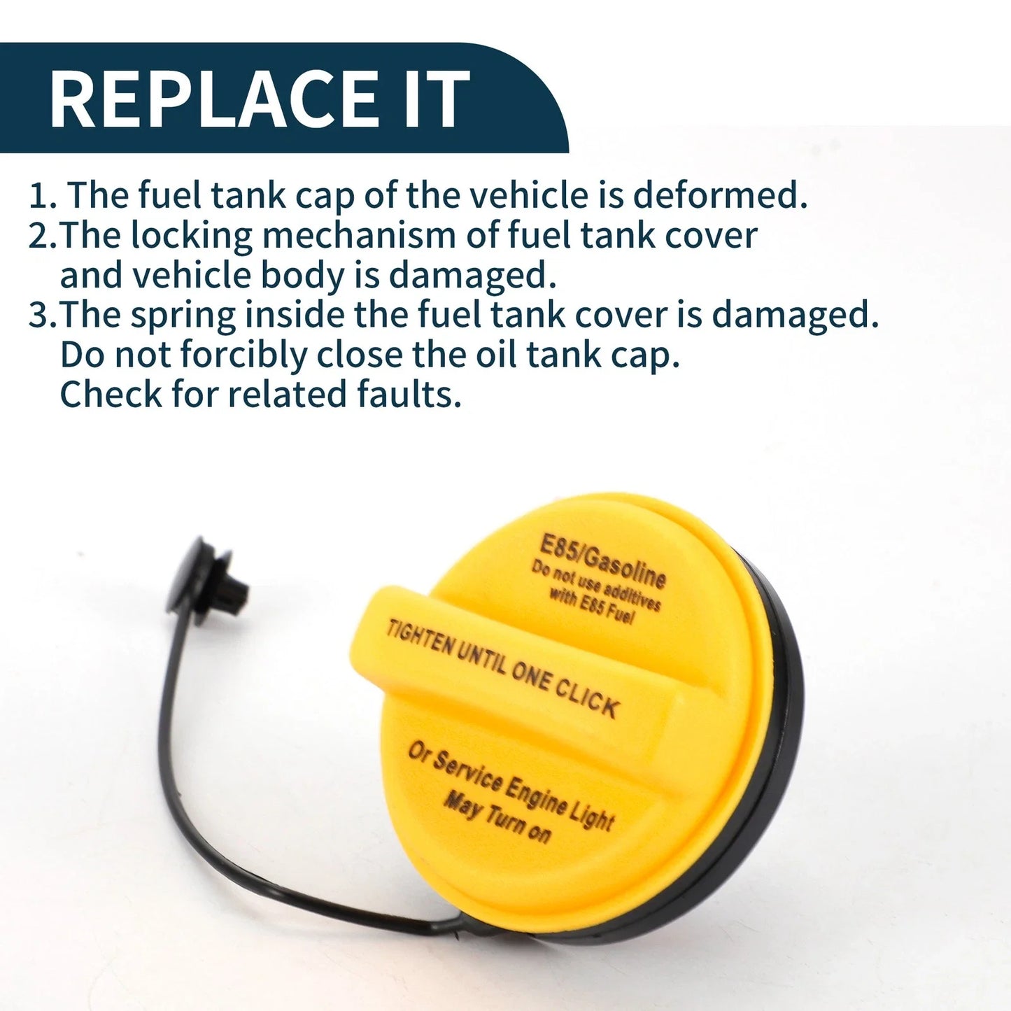 Gas Fuel Cap for Chevrolet Suburban Tahoe - Black, White, Yellow (2000-2023)