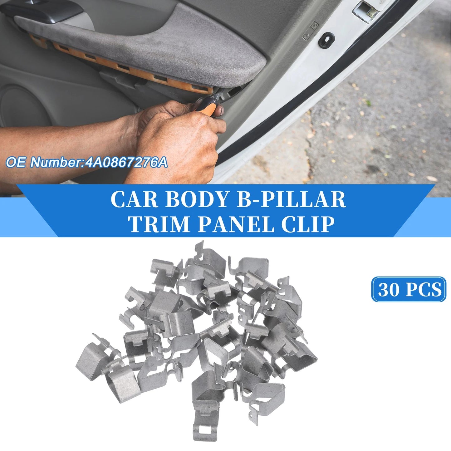 30 Pcs B-Pillar Trim Panel Clip for Volkswagen Beetle (1998–2019) Silver Tone