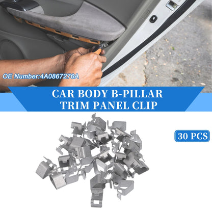30 Pcs B-Pillar Trim Panel Clip for Volkswagen Beetle (1998–2019) Silver Tone