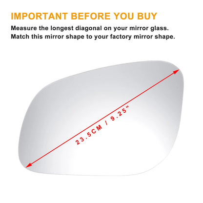 Left Side Heated White Mirror Glass for Porsche Cayenne (2002–2007)