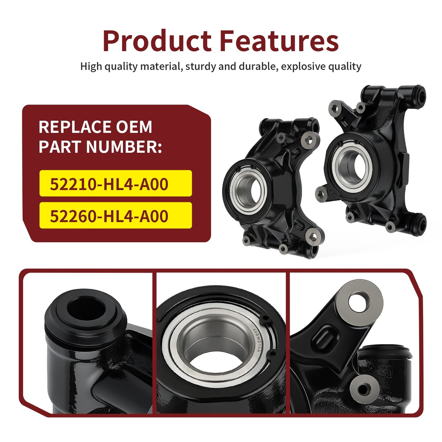 Set of 2 Rear Knuckles & Bearings for Honda Pioneer 1000-6 (2023–2024)