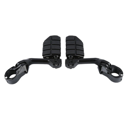 1-1/4" Engine Guards Long Angled Foot Pegs Rest Mount for Harley Touring