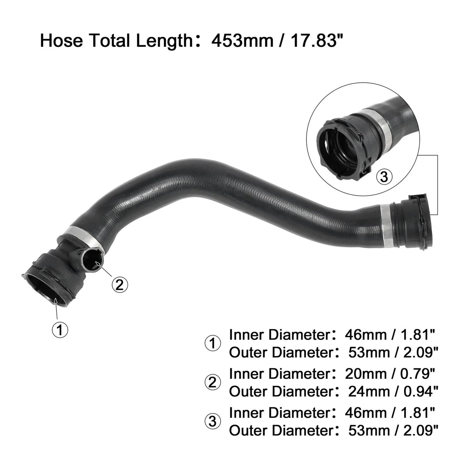 Radiator Coolant Water Hose from Expansion Tank BMW 530i (2001-2003)