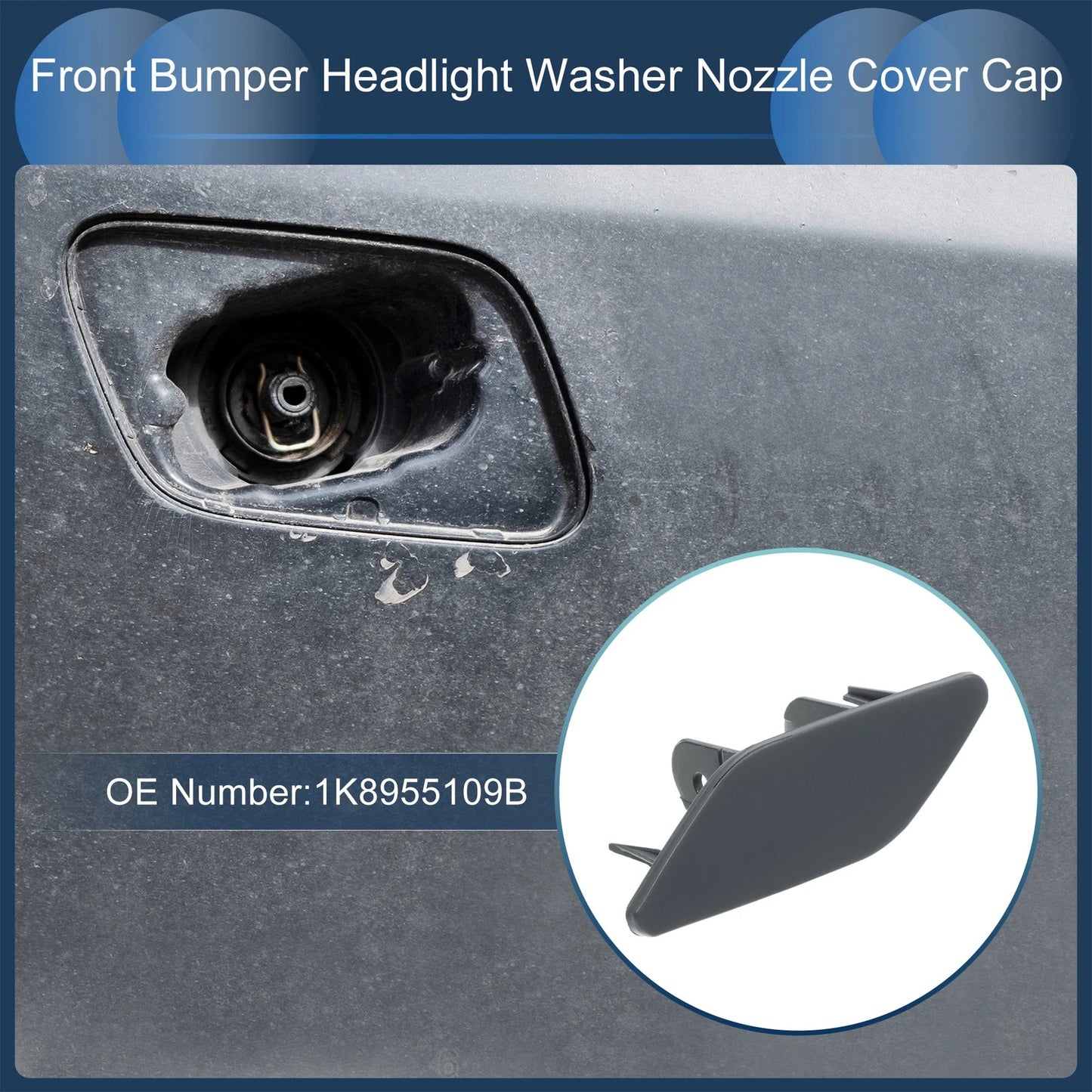 Front Left Washer Nozzle Cover Cap for Volkswagen Scirocco (2009–2014)