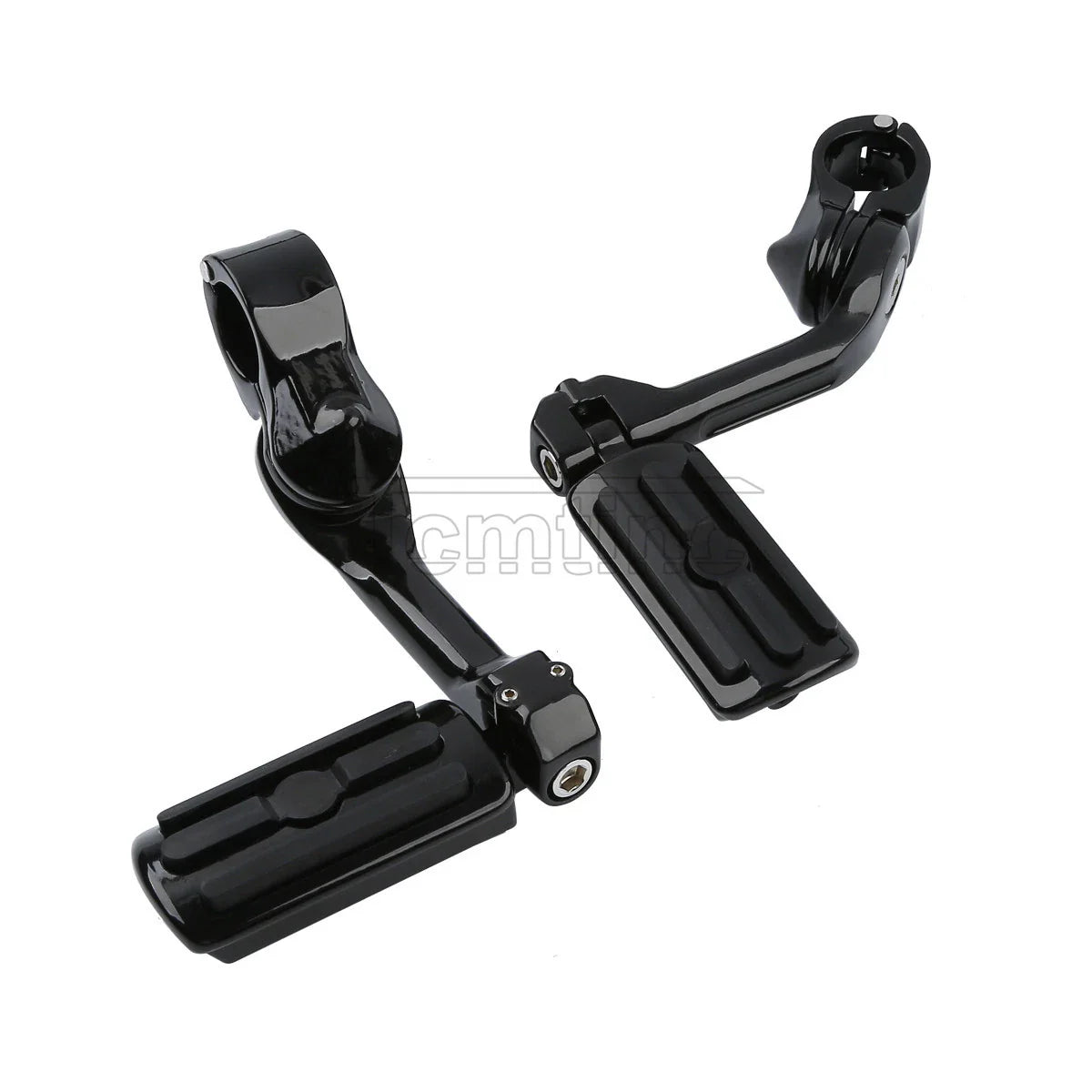 1 1/4" 32mm Black Angled Highway Foot Peg Mount for Harley