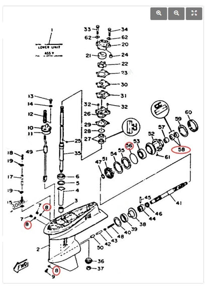 Lower Unit Oil Seal for Yamaha Outboard (25-50 HP)