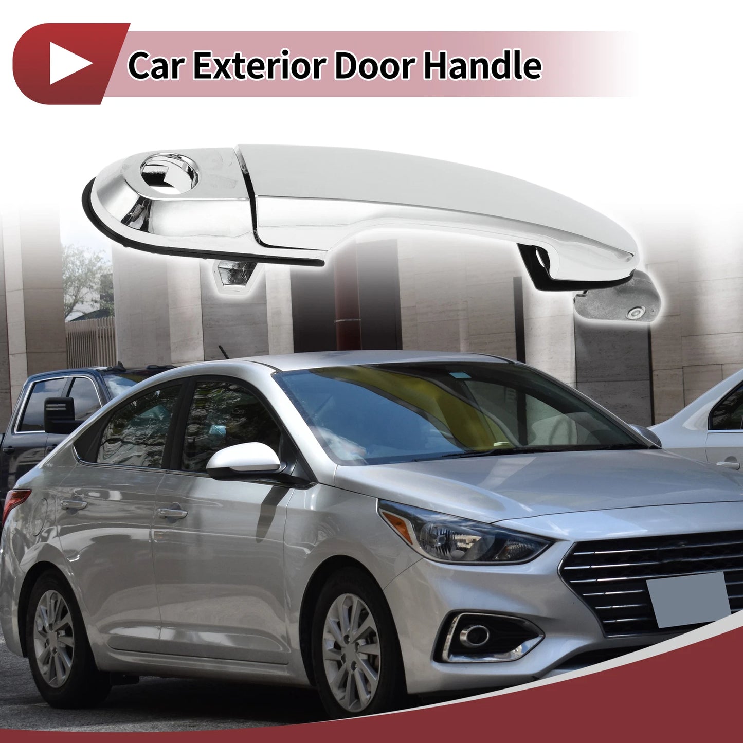 Car Door Handle Grip for Hyundai Tucson (2016–2023) No. 826502E010 Silver Tone